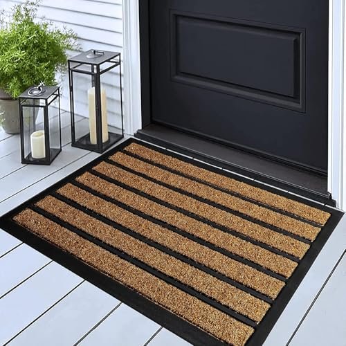 ubdyo Extra Durable Door Mat Outside Entrance Bright Brown
