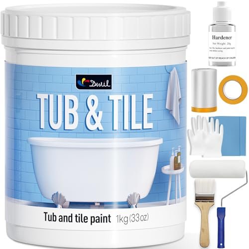 DWIL Tub and Tile Refinishing Kit,33oz Quick-Dry for Walls.