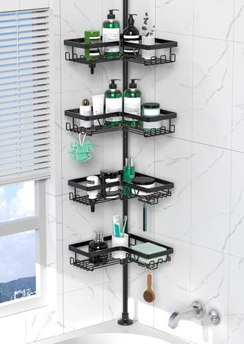 DAOYA Corner Shower Caddy Tension Pole 4 Tier Organizer...