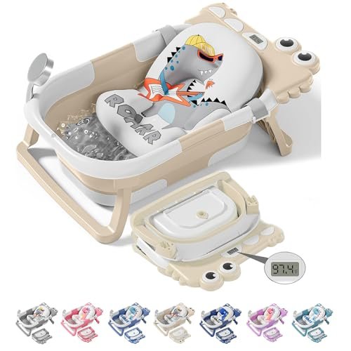 TPN Collapsible Baby Bathtub, Baby Bath Tub with Soft...