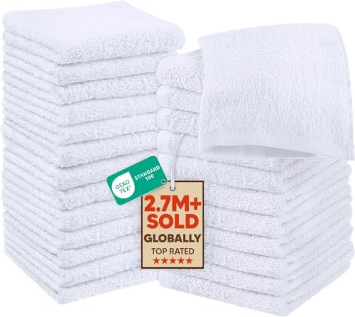 Utopia Towels 24 Pack Washcloths, 12x12 In, 100% Cotton,...