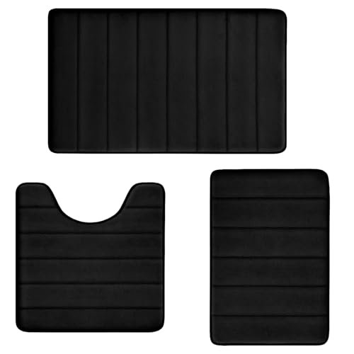 Bathroom Rugs Set Memory Foam Bath Rugs Non-Slip Mat.