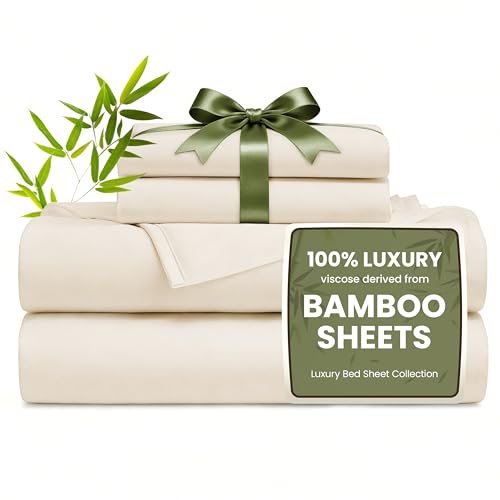 Love's cabin 4 Piece Queen Sheet Set, bamboo, cooling, hotel