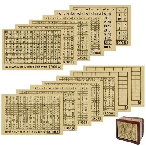 13Pcs 10,000 Money Saving Challenge Strategy Sheets, Track...