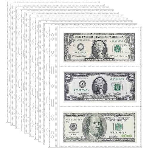 20 Sheets 120 Pockets Currency Sleeves Paper Money Album