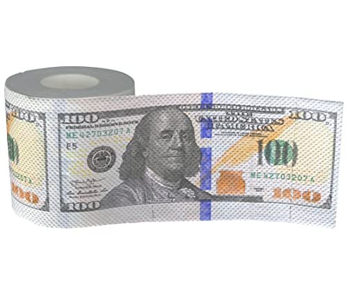 Iconikal 240-Sheet Gag Joke Money Toilet Paper, one roll.