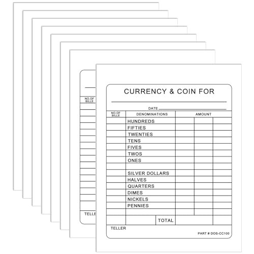 Dinifee 800 Pcs Currency and Coin Record Forms