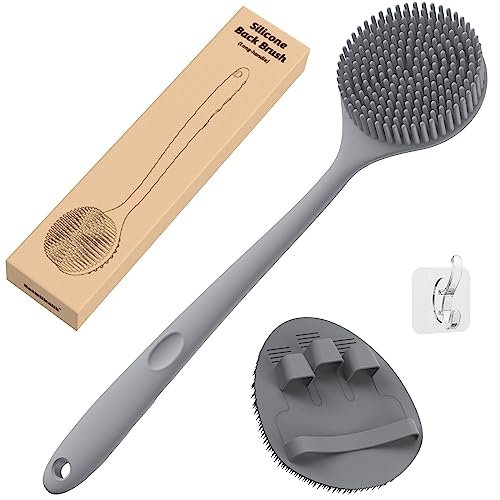Manmihealth Silicone Back Scrubber & Soft Bath Glove Set
