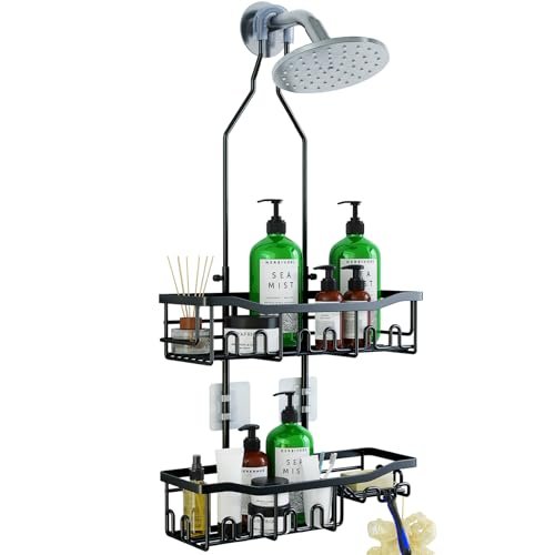 Joqixon Upgraded Extended Length Shower Organizer with Hooks