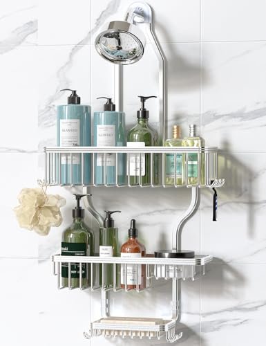 YASONIC Never Rust Shower Caddy Hanging, Aluminum 3-Tier...