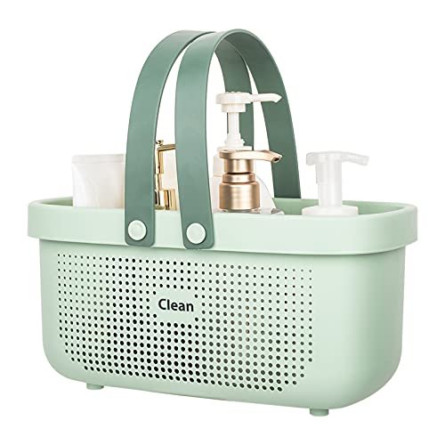 JiatuA Plastic Storage Basket with Handle Portable...