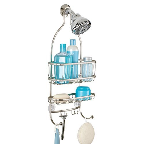iDesign York Metal Wire Hanging Shower Caddy, Satin Silver