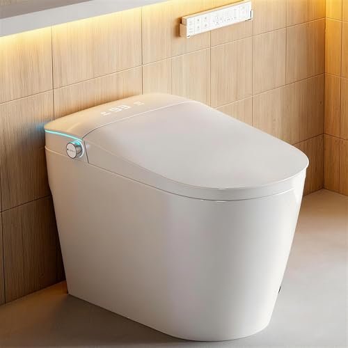 Smart Toilet with Bidet Built in, Dual Flush Foam Shield.