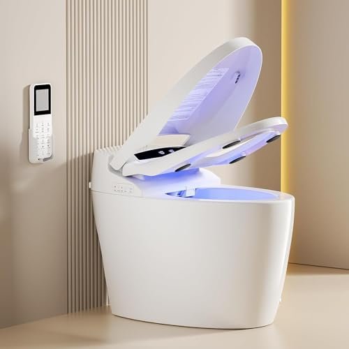 LOUPUSUO Smart Toilet with Bidet Built In, warm water.
