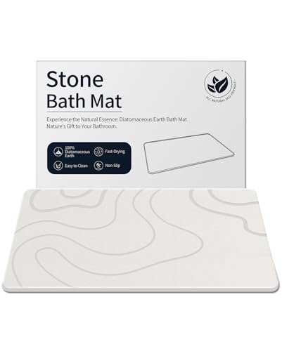 Stone Bath Mat for Bathroom, Diatomaceous Earth Quick Dry