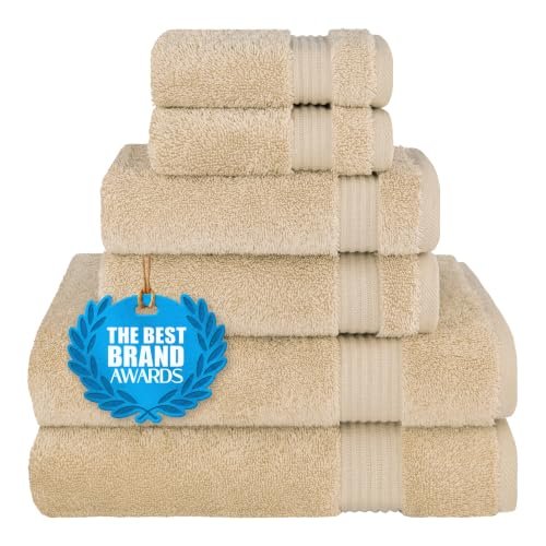 Cotton Paradise 100% Cotton Turkish Towel Set, Soft Beige