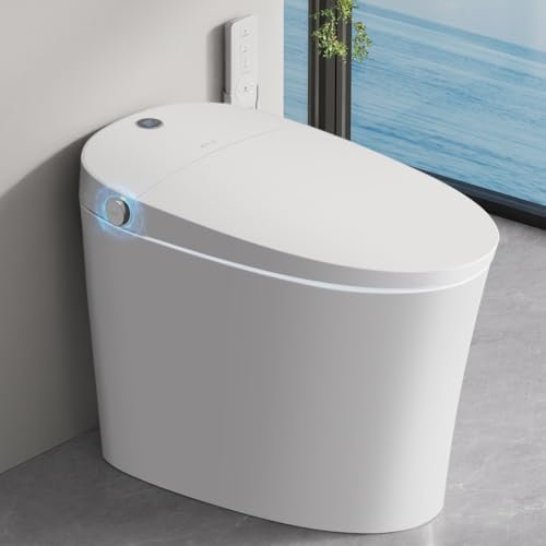 EPLO One Piece Smart Toilet Bidet, Tank&Pump, Foam Shield