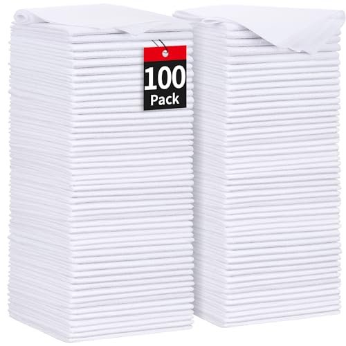HOMERHYME White Microfiber Cleaning Cloths, 100 Pack...