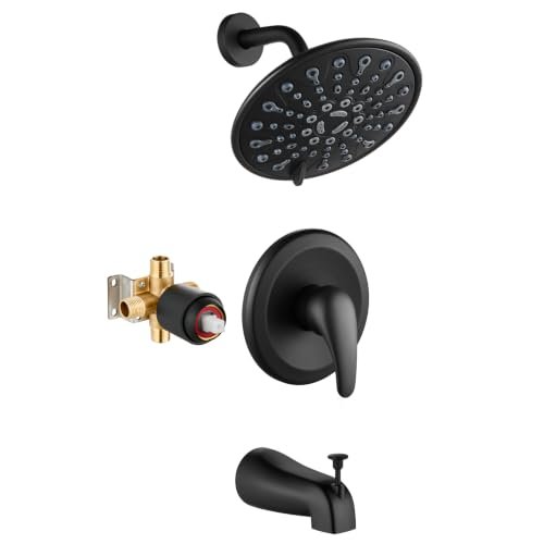 gotonovo Bathtub Shower Faucet Set with Valve 6 Mode Head