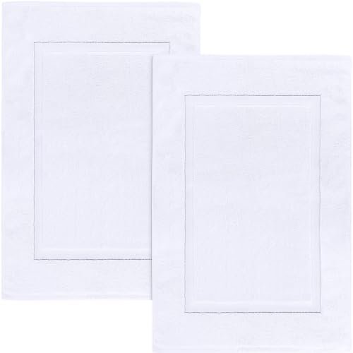 Utopia Towels Cotton Bath Mat, 21x34 in, 2 Pack, White