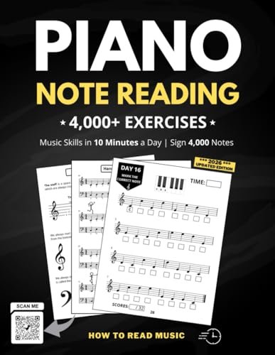 Piano Note Reading Exercises: Music Skills in 10 Minutes.