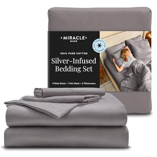 Miracle Made Cooling Cotton Bed Sheets – Full, Stone