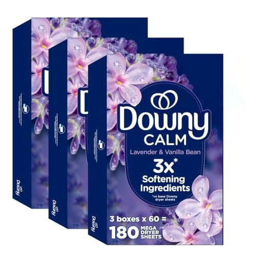 Downy Calm Mega Dryer Sheets, Large Fabric Softener Sheets.