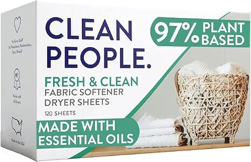 The Clean People Fabric Softener Sheets - Vegan, Fresh...