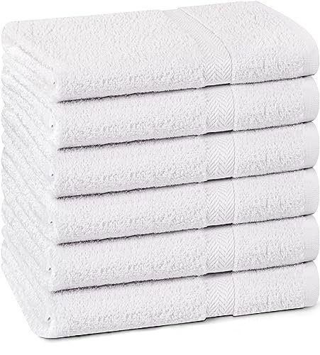Towel and Linen Mart 100% Cotton White 6 Pack Bath