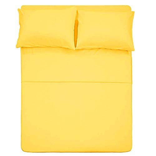 Best Season Cotton Full Size Sheet Set Yellow 4 Piece