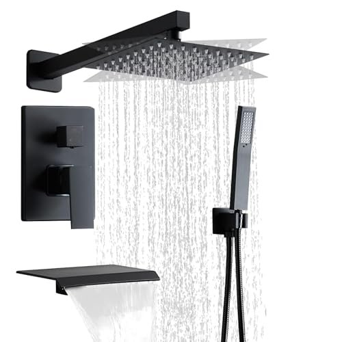 RTTWYYUU Matte Black Shower Faucet Set with Tub Spout.