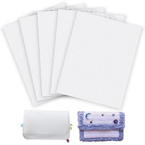 PUSNMI Plastic Mesh Canvas Sheets, 5 Pieces, White Craft...