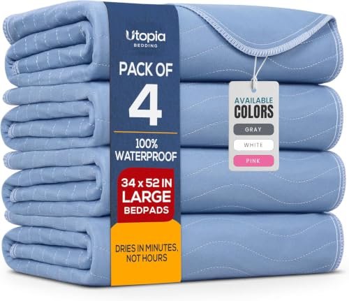 4 Pack Waterproof Reusable Heavy Absorbency Incontinence...