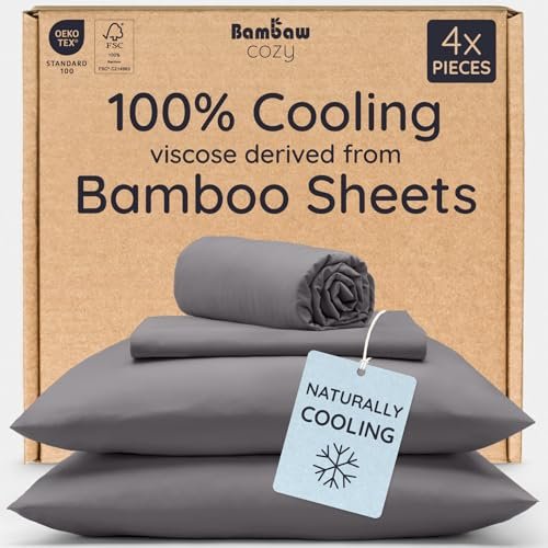Bambaw 100% Viscose Derived from Bamboo Queen Sheet Set.