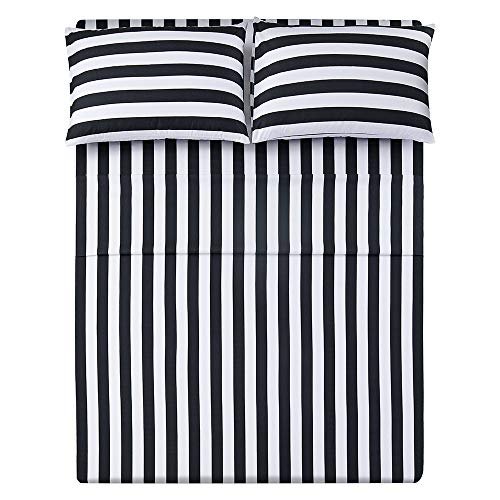 Best Season Queen Size Stripe Sheet Set-4 Piece Microfiber...