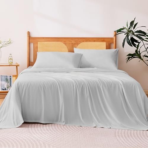 Amazon Basics Cooling Sheets, 4-Piece Bed Sheet Set.