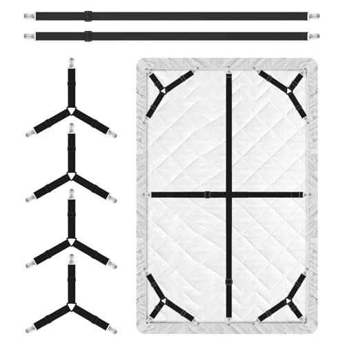 Eiruseed Bed Sheet Holder Straps, 4+2 Pcs Adjustable...