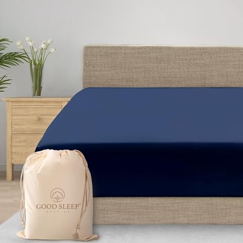 800 TC Fitted King Sheet, 100% Egyptian Cotton Navy.