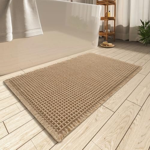 Upgraded Waffle Bath Mat Ultra Absorbent Non Slip.