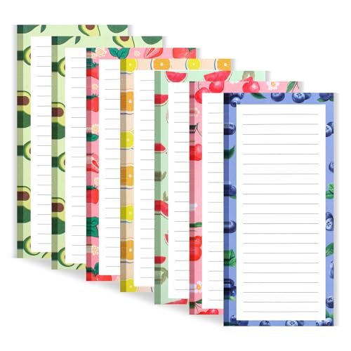 AZUREAL 7 Pack Magnetic Notepads for Refrigerator, fruit...