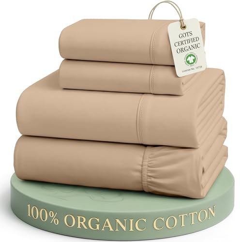 LANE LINEN 100% Organic Cotton Sheets Set, Percale King...