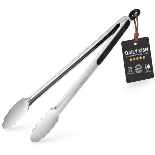 Grill Tongs, 17 Inch Extra Long Stainless Steel for BBQ