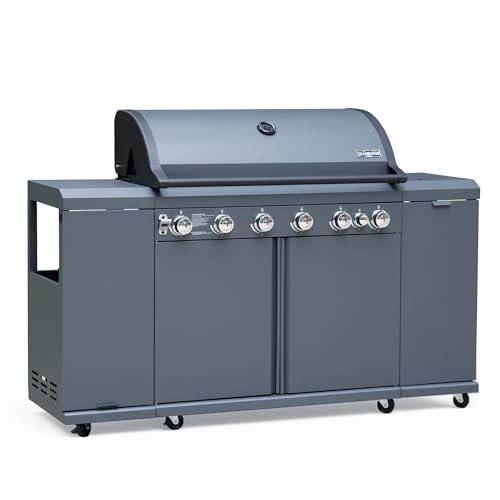 Brand-Man 6-Burner Gas Outdoor Kitchen Grill Island with...