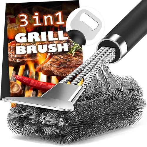 Grill Brush and Scraper-18 Adjustable Handle Safe BBQ...