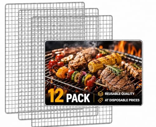 Hwvixkz Grill Topper & Disposable Grill Grates: 12 Pack.