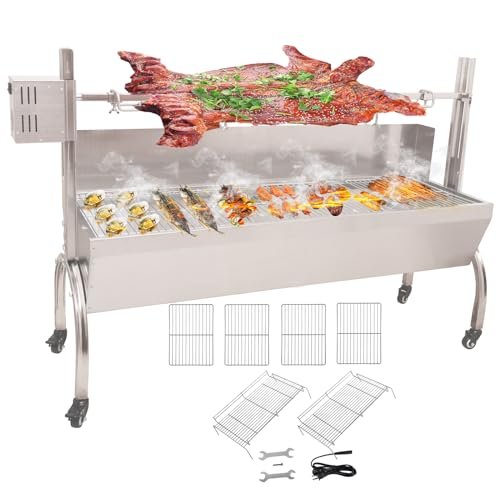 DEWOSEN 50W Rotisserie Grill With Wind Screen 60kg capacity.