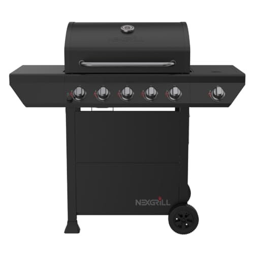 Nexgrill 5-Burner Gas Grill with Side Burner, propane black.