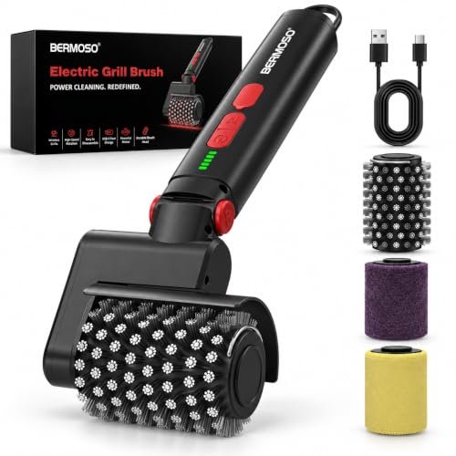 Electric Grill Brush, Rechargeable USB BBQ Grill Cleaner