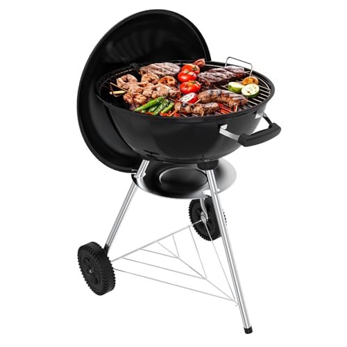 GRILIFE 18 inch Kettle Charcoal BBQ Grill, Black