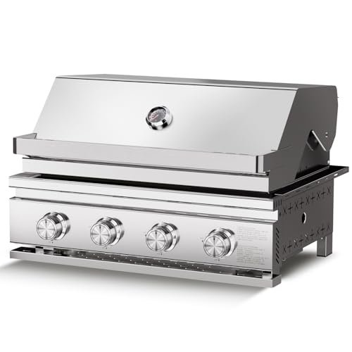 Built In 4-Burner Propane Gas Grill, 304 SS BBQ